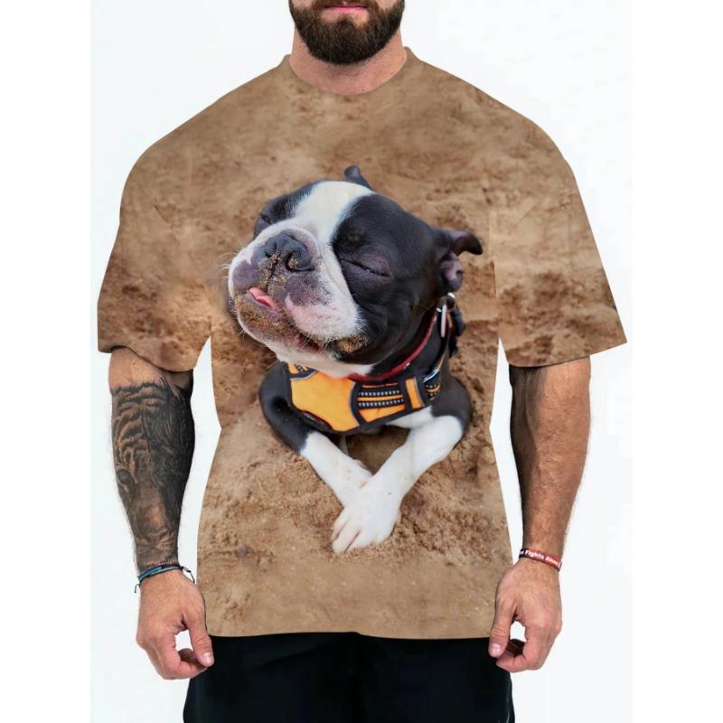 New 3D Digital Printed Summer Fashion Men's T-shirt with Animal and Character Patterns Large Size T-shirt
