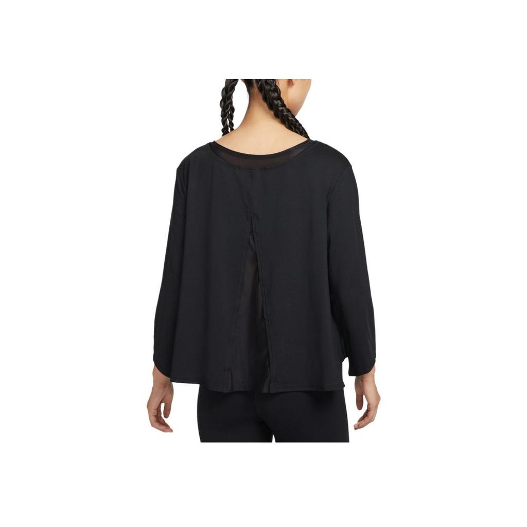 Nike Solid Color Crew Neck Long Sleeve T-Shirt Women tops IH8598-010