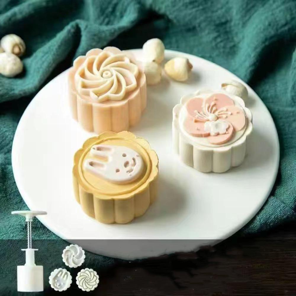 Flower-shaped Cookie Stamp Mould 3D Pastry Making Tools Bakeware Mooncake Mold  Kitchen DIY