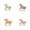 Metal Enamel Horse Brooch Pin Sparkling Mascot Horse Lapel Pin Zodiac Horse Brooch  Good Luck