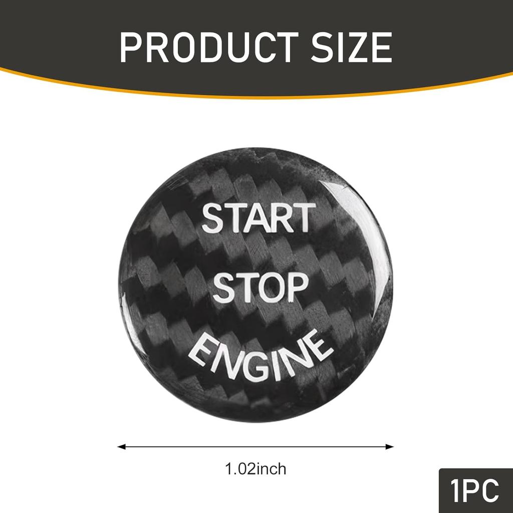 1 PC Car Start Button Decorative Sticker, Engine Start Button Cover Accessories, Car Ignition Button Cover Replacement, Suitable for Most Cars