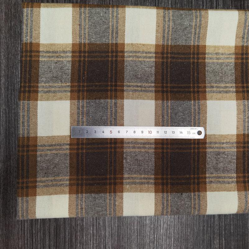 Children's Twill Plaid Flannel Shirt Fabric - Yarn Dyed, Brushed Cotton