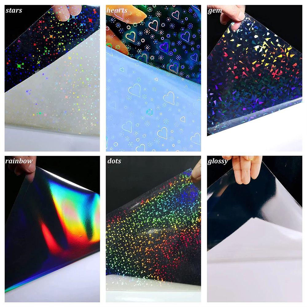 50Pcs Self Adhesive Cold Lamination Film Overlay Film For Cricut Stickers Trading Cards Photos