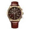 Eco-Drive Quartz Watch With Leather Strap Men Watches Brown AT2573-07X