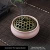 Jingdezhen Celadon Ceramic Three-Legged Small Incense Burner with Ice Crack Glaze and Anti-Scald Lid.
