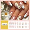 24Pcs Flowers Press on Nail False Nail Designs Floral False Nail Stick on Nail for Women Nail Manicure Decoration