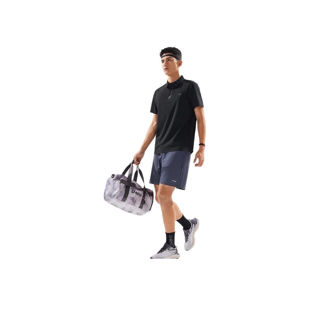 Li Ning Glory Series Sports Fashion Versatile Casual Breathable Letter Short Sleeve Polo Shirt Men Polo Shirts White APLV673-1