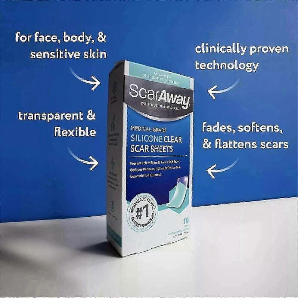 (3 SZT)1-3X Przezroczyste Silikonowe Plastry na Blizny Medical-Grade Scar Away 6 Sztuk