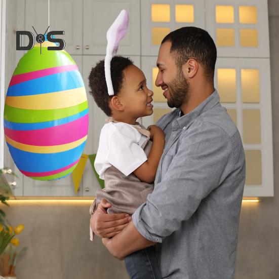 16" nafukovací dekorace na velikonoční vajíčka Velké barevné ozdoby na vajíčka z PVC na zahradu, trávník, jarní párty, vnitřní venkovní dekorace