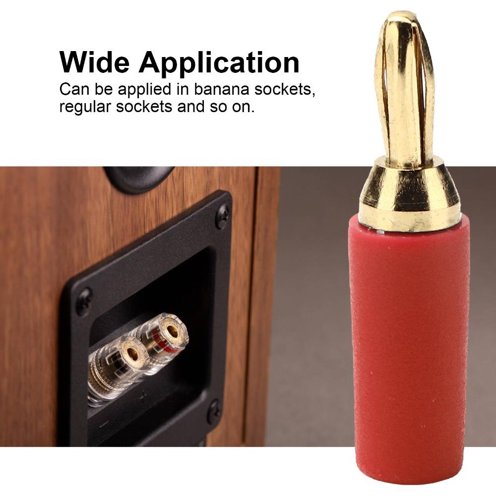 10 PCS 2.5mm Banana Plug Assortment 30VAC/60VDC 10A Copper Gold Plated Speaker Plug Connector Four Blade Solder Type