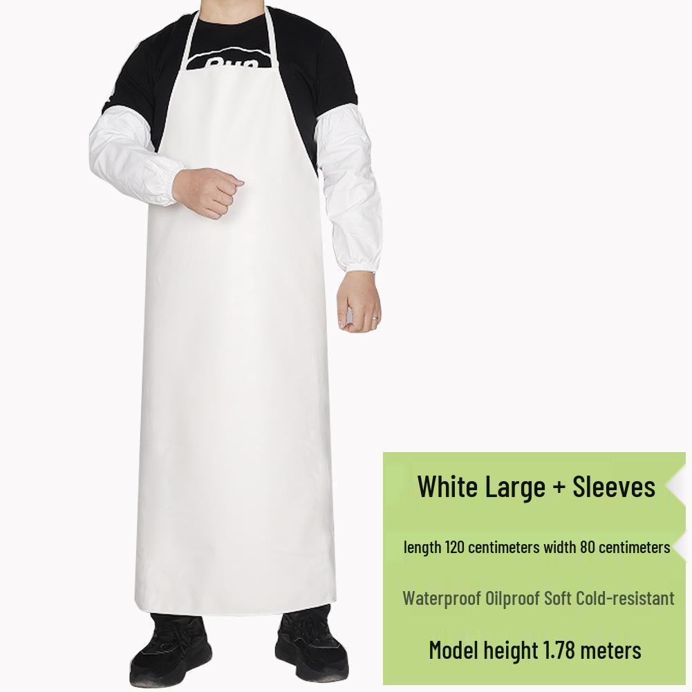 Men's Waterproof & Oil-Proof Leather Apron - Durable, Wear-Resistant, Long-Style for Cooking & Household Tasks