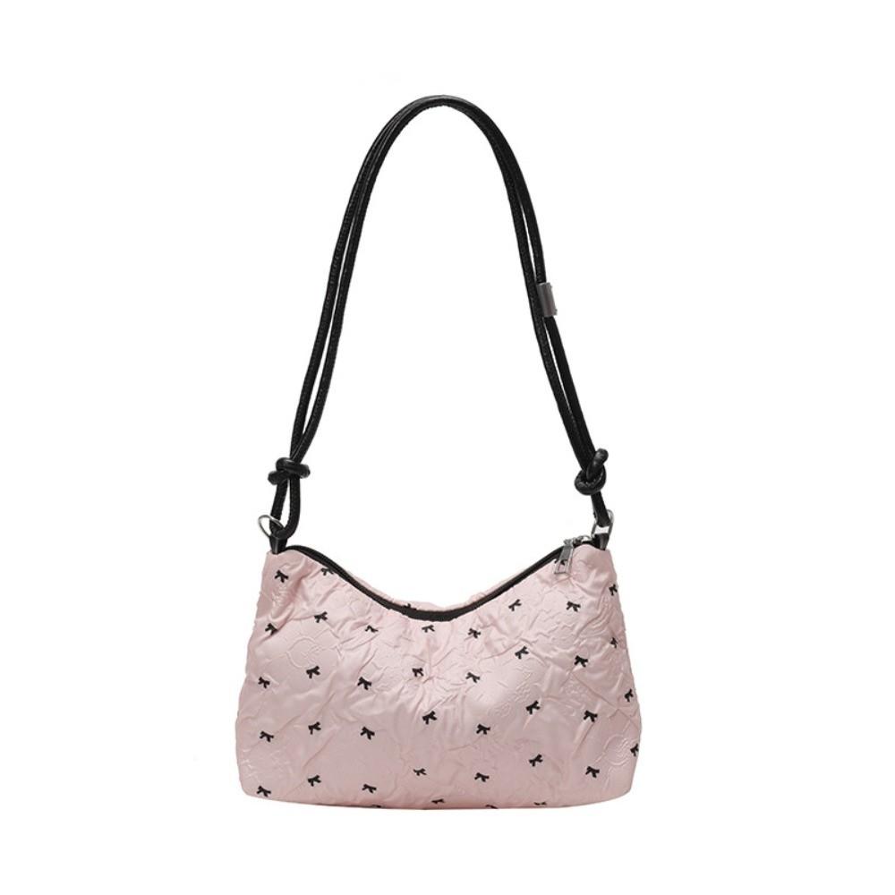 

Versatile Underarm Handbag Leisure Women s Armpit Bag Fashion Bowknot Shoulder Bag Daily розовый