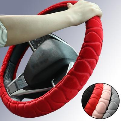 37-38cm Winter Auto Lenkradbezug Universal Weich Warm Plüsch Elastisch Auto Lenkradbezug Auto Innenzubehör