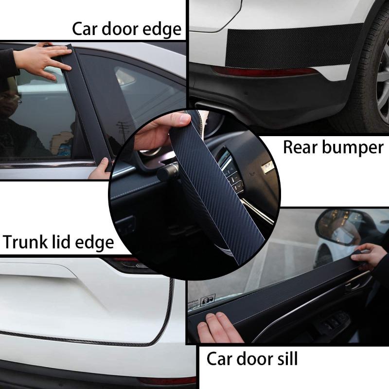 3D Carbon Fiber Sticker Paste Car Threshold Protective Film Anti Scratch Waterproof Matte Black Nano Sticker Tape for Car Body