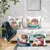 4 Piezas Fundas de Cojín de Erizo de Ocio de Verano Estampado a una Cara Funda de Cojín Decorativo 45CM Decoración para Sofá Habitación del Hogar