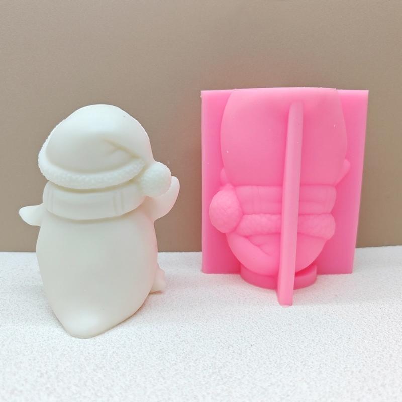 Stylish Handmade Soap and Candle Crafting Penguins Silicone Mould Flexible Home Decoration Supplies for Art Projects