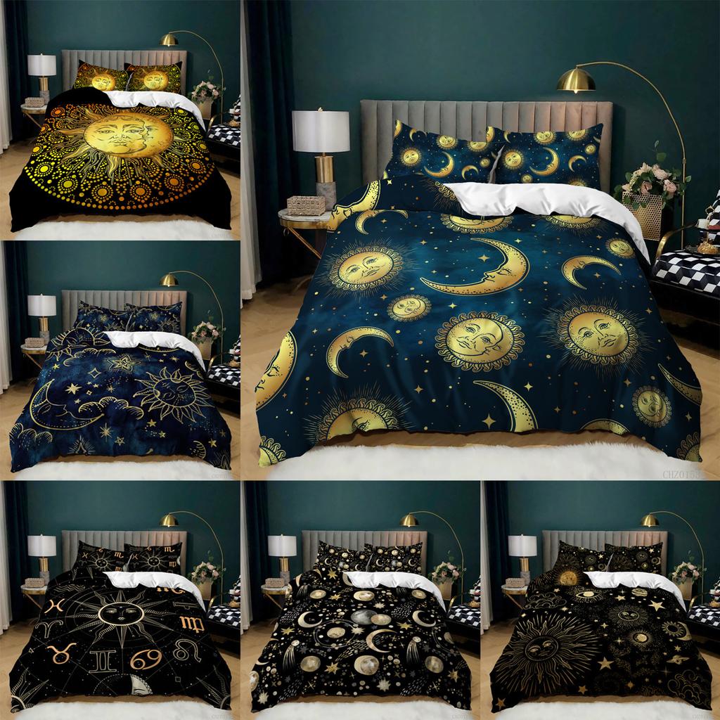 Sun And Moon Quilt Cover Three-Piece Kit Twelve Constellation Quilt Cover Bedding Set