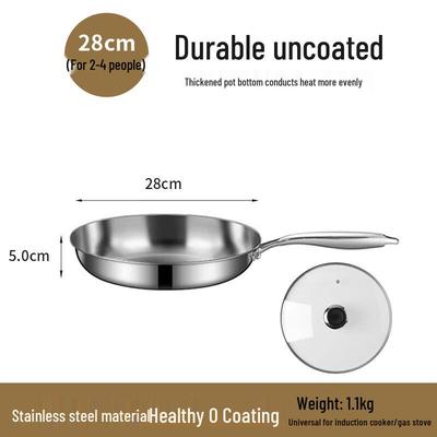 Stainless Steel Non-Stick Frying Pan with Lid