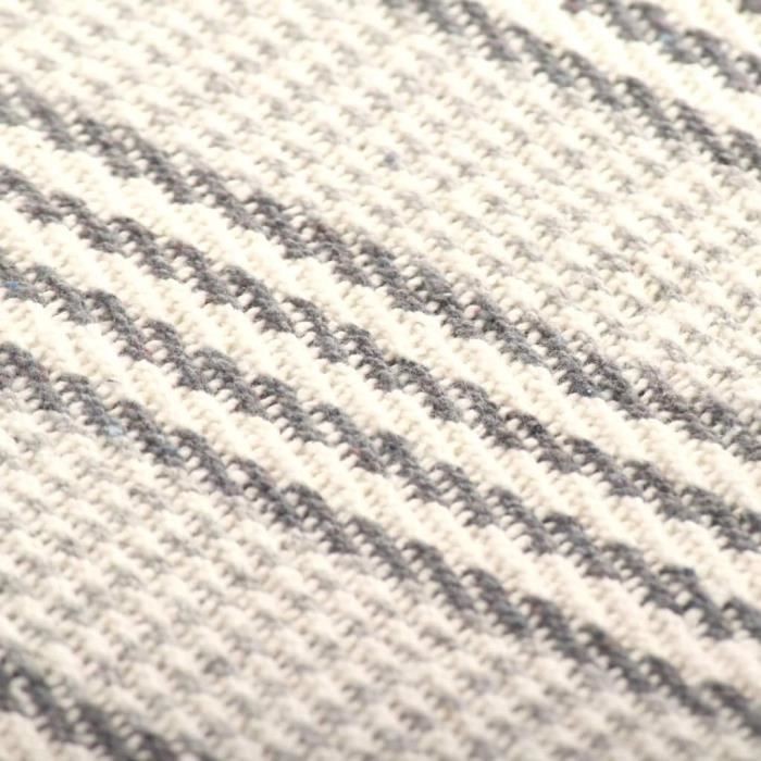 Blanket - vidaXL - 220x250 Cm - Recycled Cotton - Grey and White - Machine Washable Up To 40 °C