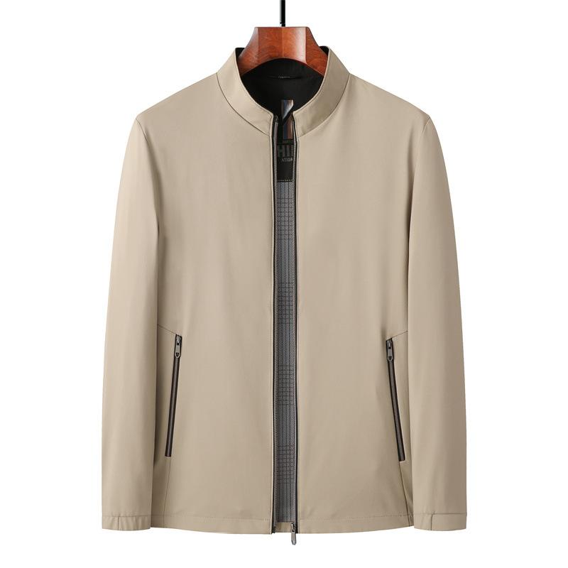 Spring and Autumn New Jacket Men's Stand-up Collar Casual Dad Middle-aged Men's Coat
