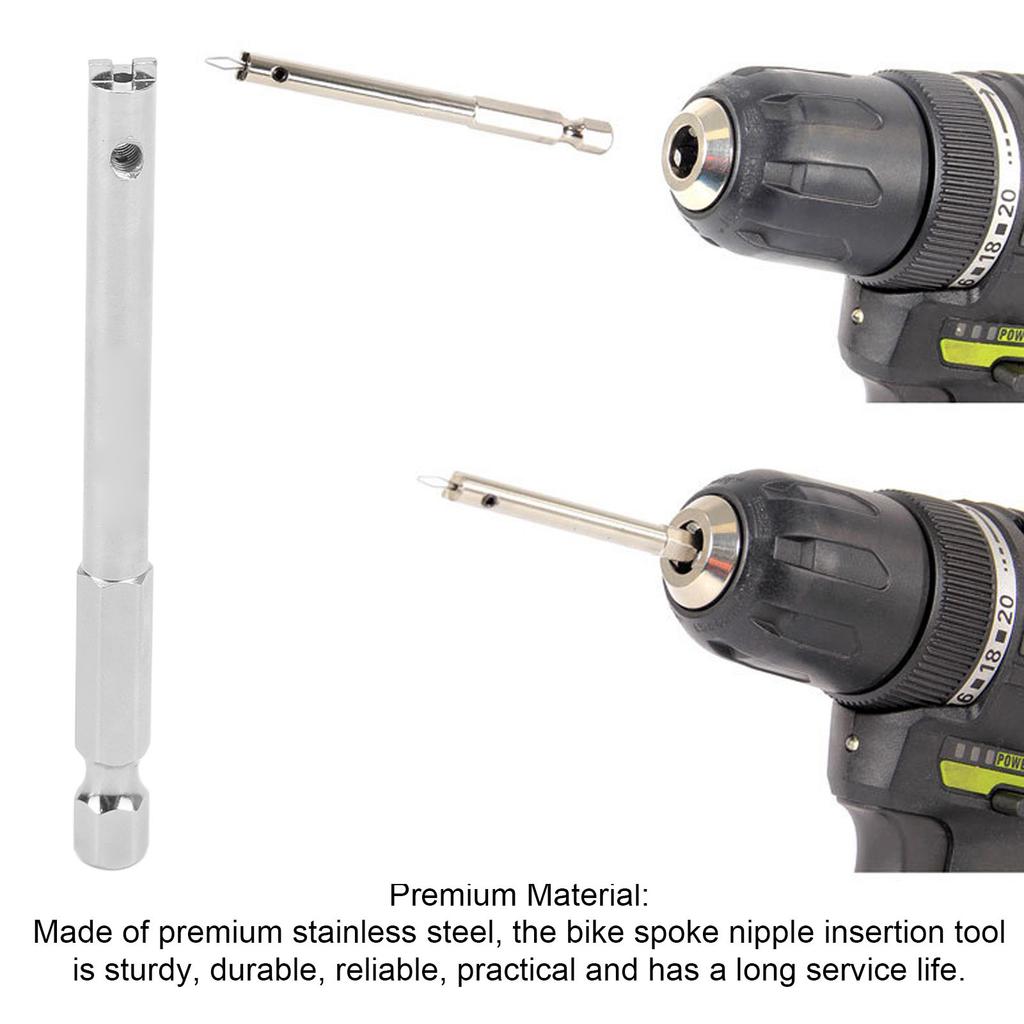 RISK Bike Spoke Nipple Insertion Tool Stainless Steel Hex Wrench Screw Circlip Screw Bit for Bicycle Repair