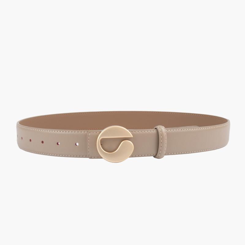Belt Genuine Leather Calfskin Belt Belt Women's Black Logo Cowhide Belt