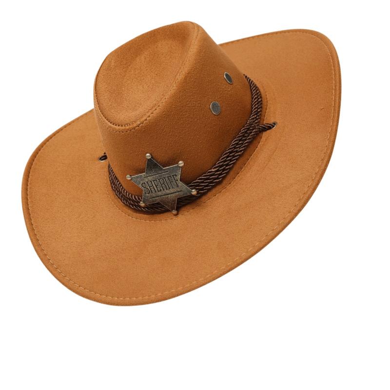 American western cowboy hat children's outdoor sunshade big brim riding hat showing face small retro sunscreen hat