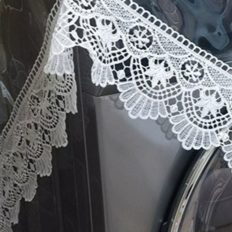 Lace PU Washing Machine Cover Cloth, Waterproof, Dustproof, Non Washable, Transparent Protective Cover Pad Universal Pad