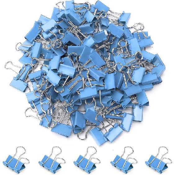 100 Pack Mini Gold Binder Clips 5/8 Inch (15 mm), Colored Little Paper Clamps, Small Tiny Micro Size Paper Clips for Office Home School Business 0.6"