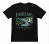 Finger Lakes New York Vineyard Gorge Waterfall NY City Graphic Tee Black T-shirt