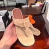 All-round Wear Is Not Greasy~ Retro Versatile Thick Heel New Slippers Women's Outerwear Toe Fashion Roman Sandals Flip-flops
