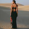 Letnia nowa długa spódnica spódnica z odkrytymi plecami seksowna damska sukienka bez rękawów na studniówkę sukienka na ramiączkach