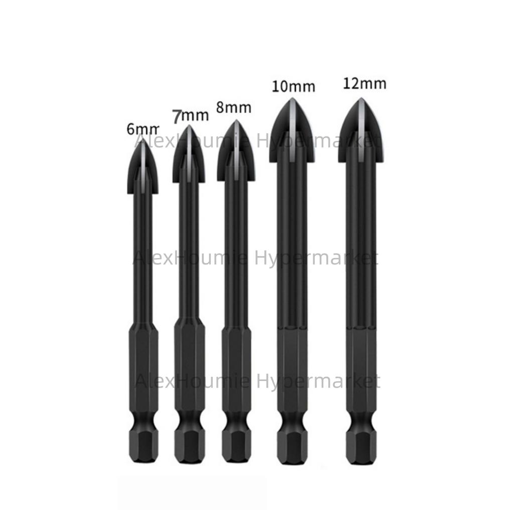 Cross Hexagonal Ceramic Tile Drill Bit Glass Ceramic Concrete Hole Opener Alloy Triangular Drill Bit Size 3/4/5/6/7/8/10/12mm