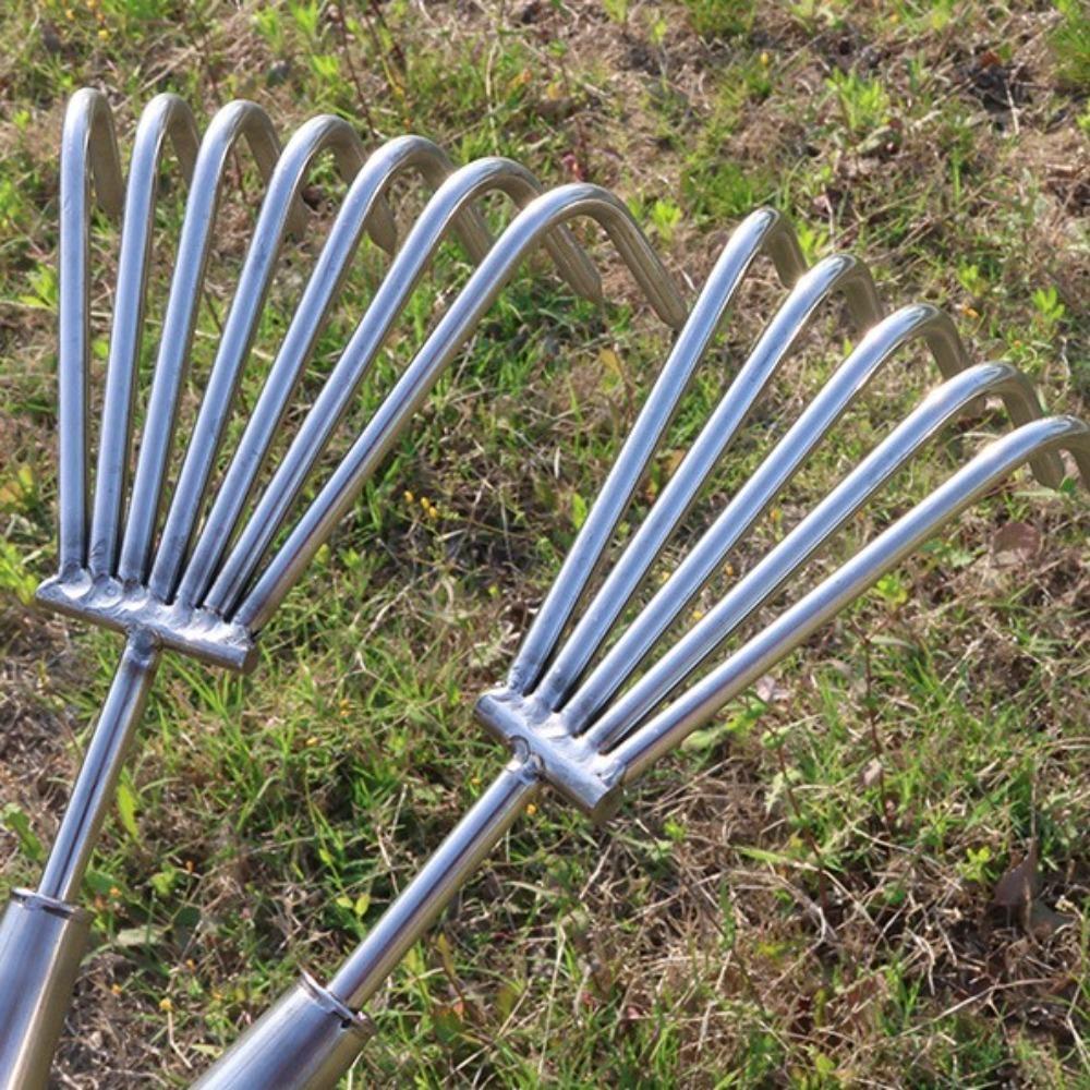 Ulepszona stal nierdzewna do wyrywania chwastów Kute grabie ogrodowe do spulchniania gleby i usuwania chwastów