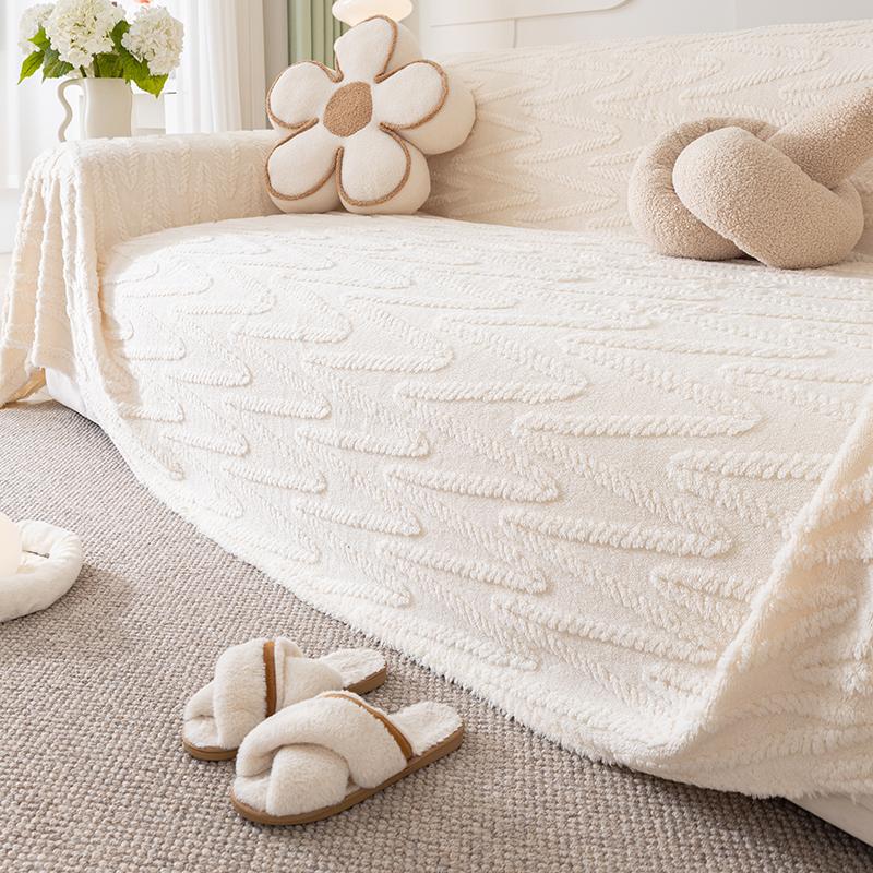 Winter High-Grade Plush Sofa Cover Towel Heat Preservation and Warm All-Inclusive Universal Sofa Towel Simple Modern Cushion