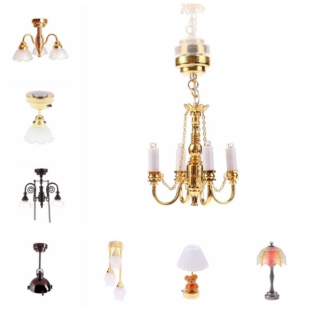 1/12 Scale Dollhouse Table Lamp Battery Operated LED Wall Sconces  Micro Landscape