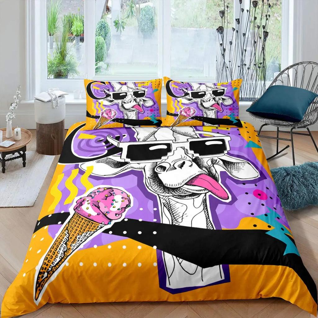 Duvet Cover Kids Teens Gifts Cute Cartoon Alpaca Llama Cactus Printing Bedding Animals Cover Bedroom Decorative Duvet Cover