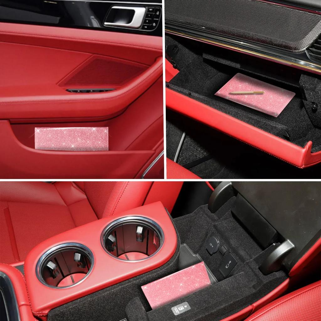 PU Leather Glittering Card Holder Car Insurance Document Protector Registration Certificate Wallet Organizer