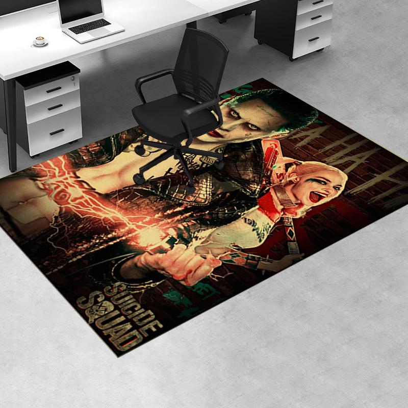 

Suicide Squad Joker & Harley Quinn Movie Poster Print Office Mat Home Decor Office Desk Chair Rugs Chair Carpet for office Chair Mat Gift Fo 60cm by 90cm