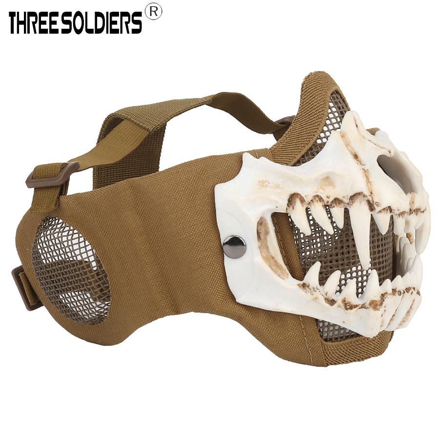 Fang Skull Mask with Ear Protection for Halloween and Outdoor Cycling