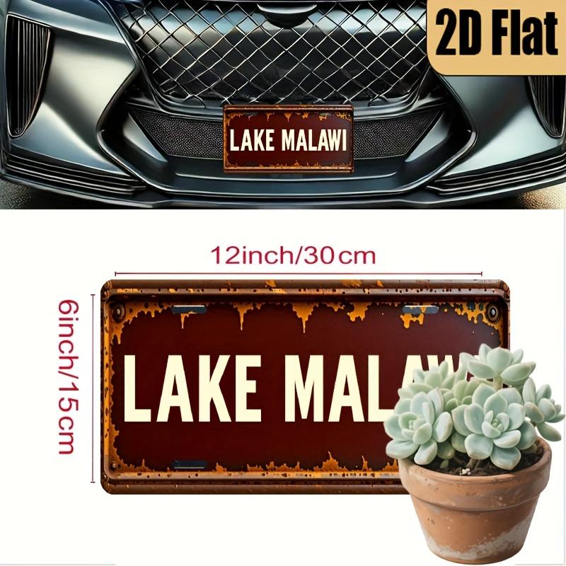 LAKE MALAWI AL Sign Vintage Durable Metal Plaque Wall Decor African Lake Home Office Bar Man Cave Wall Art 15x30cm(5.9x7.8inch)