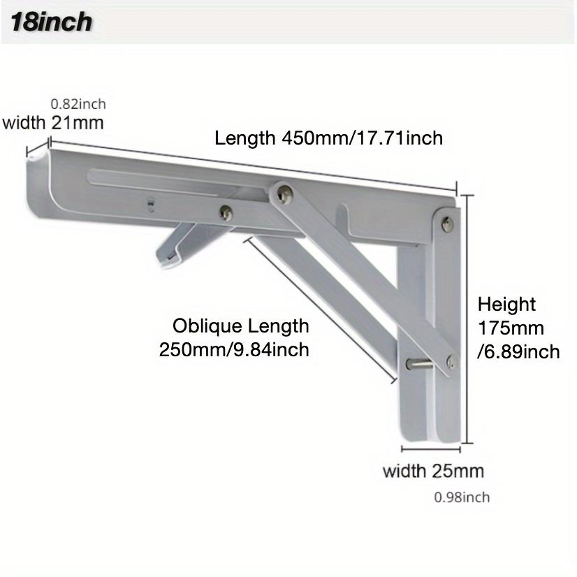 Heavy Duty Folding Shelf Brackets, Collapsible Triangular Shelf Bracket for Bench Table Shelf Brackets Wall Shelf Shelf Support