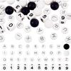 PH PandaHall 56Pcs Silicone Letter Beads Initial Alphabet Beads A-Z, White 0-9 Number Beads Round Focal Beads Letter Bracelet Beads for Crafts DIY
