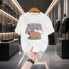 Cartoon Cute Boy Tshirt Animal Capybara Print Children Comfortable O-Neck White Tshirt Short Sleeve