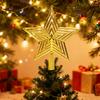 1pc Christmas Tree Topper Star Xmas Tree Topper Star Sparkling Hollow Design Star Tree Top Glitter Christmas Tree-top Ornaments