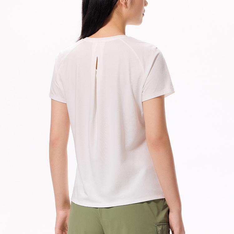 Anta Champion All-Weather Series Printed Letter Round Neck Pullover Short Sleeve T-Shirt Women Tops Smoke-Gray Pink 162330118-2