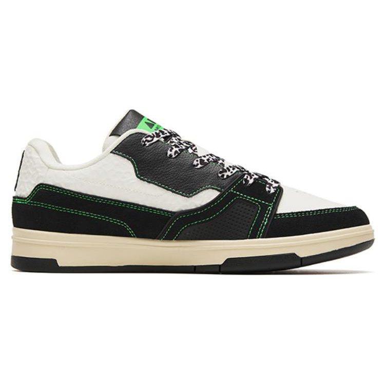 Anta Jie Ao Non slip Lightweight Low top Skateboard Shoes Women's Black White Green 122248090S-1