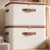 with Lid Linen Zipper Storage Boxes Large Capacity Clothing Storage Basket Sorting Box  Home