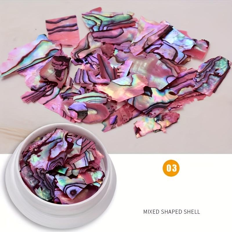 Ultra-Thin Abalone Shell Sheets, Natural Paua Shell Nail Art Decoration, Rainbow Color Nail Design Thin Sheets for DIY Nail Art Accessories