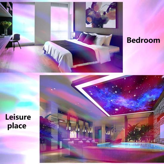 1 Set RGB Lamp Rechargeable Party Control Remote Wide Application Flicker Free Non-Glaring Rotating RGB